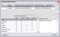 Synchronization History dialog box