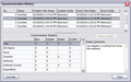 Synchronization History dialog box