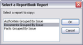 Select a ReportBook Report dialog box