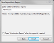 New ReportBook Wizard > New ReportBook Report > Title Name