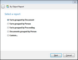 By Object Report Wizard > Select Report dialog box