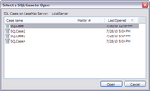 Select a SQL Case to Open