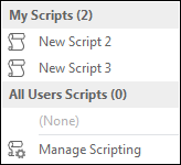 Case scripts menu options