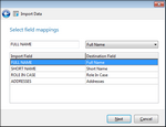 Import Wizard > Select Field Mappings