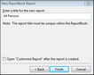 New ReportBook Wizard > New ReportBook Report > Title Name