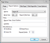 Page Setup dialog box > Report Options tab
