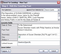 Send to CaseMap - New Fact > Edit Facts for transcripts dialog box