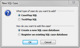 New SQL Case - Create a new SQL case database