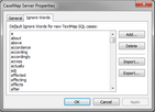 CaseMap Server Properties > Ignore Words