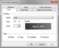 Time Scale Properties > Font tab