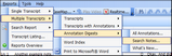 Reports > Multiple Transcripts > Annotation Digest > Search Notes