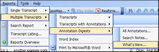 Reports > Multiple Transcripts > Annotation Digests > What's New