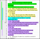 Overlapping annotations with color-coded issues