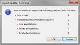 Import Updates from iPad