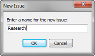 New Issue dialog box