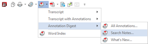 Reports > Multiple Transcripts > Annotation Digest > Search Notes