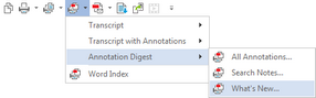 Reports > Multiple Transcripts > Annotation Digests > What's New