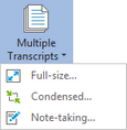 Reports > Multiple Reports > Transcripts