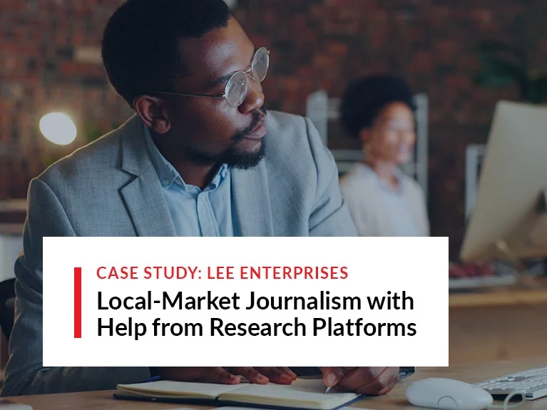 Cover for Lee Enterprises journalism case study with LexisNexis technology solutions