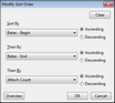 Privilege Log Wizard > Modify Sort Order dialog box