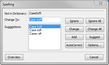 Spelling dialog box