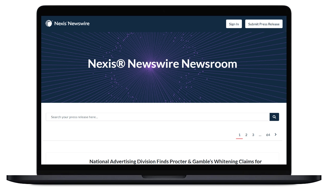Nexis Newswire product interface