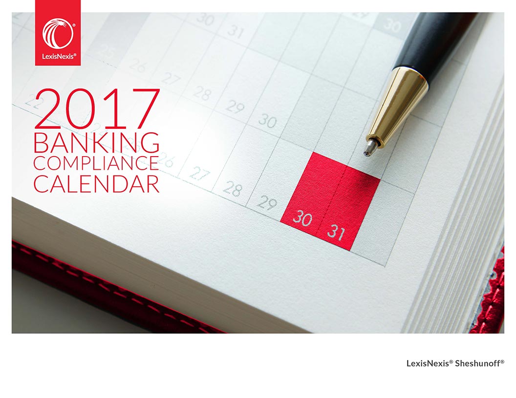 2017 Banking Compliance Calendar